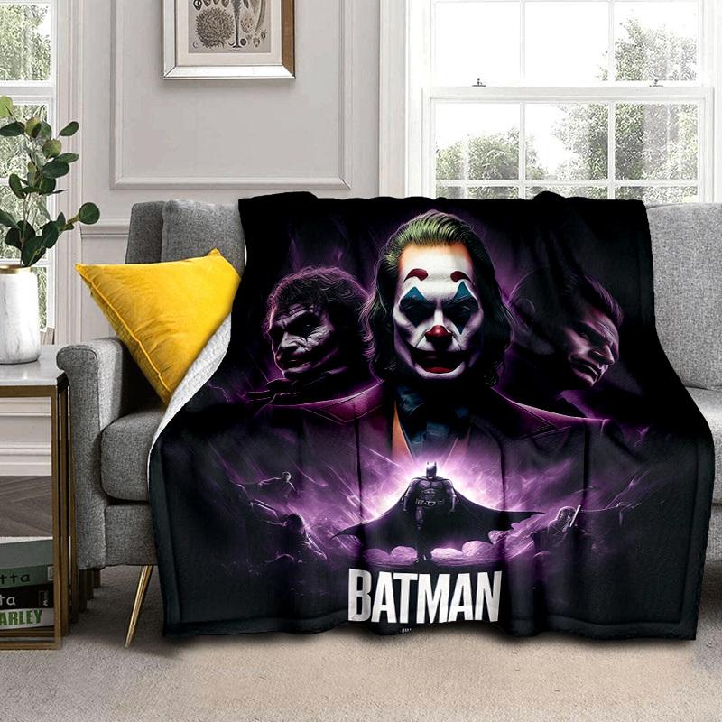 1 stuks Batman: De Joker Trilogie Cartoon Dekentje, Draagbaar Plaid voor Reizen & Kamperen, Gezellig Dekentje voor Alle Seizoenen, Ideaal Cadeau