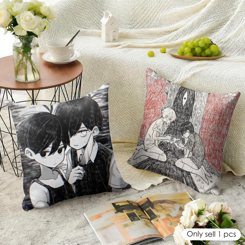 Game Anime O-Omori Cushion Cover Natural Linen Organic Fabric Double-Sided Printing Sofa Home Decor Gift Pillow Case
