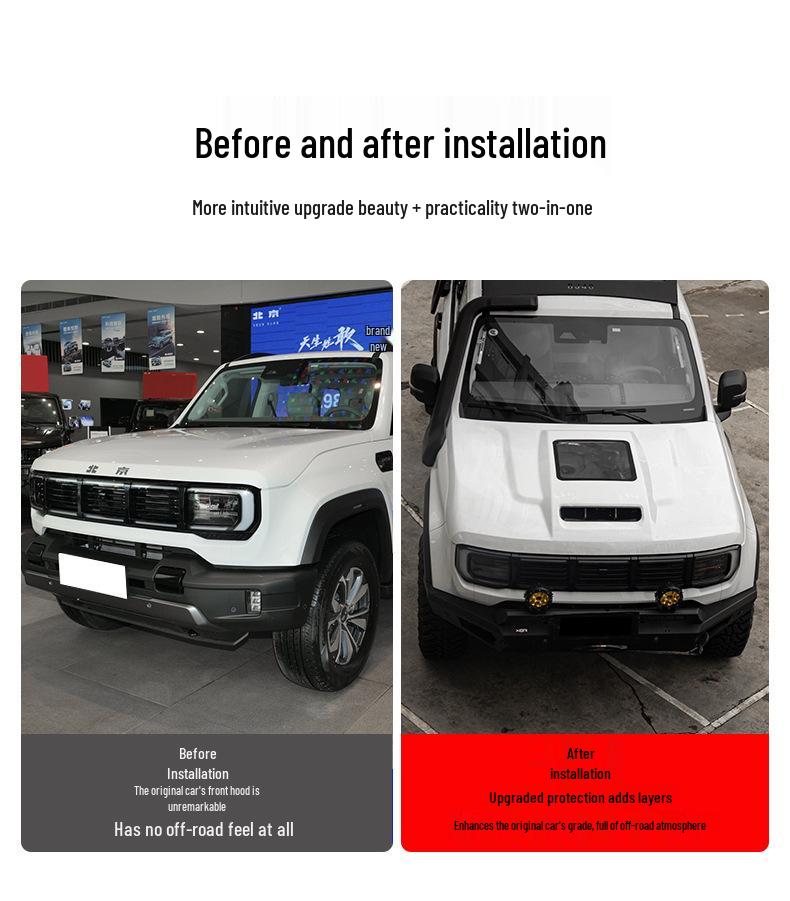 2024 BJ40 Off-Road Hood with Glass Air Intake & Muscular Design