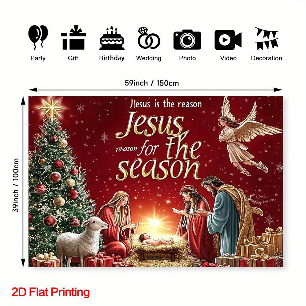 1Pcs Nativity Christmas Scene Painting Decoration Background Winter Backdrop For Photo Studio Photo Booth Party