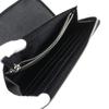 Great PRADA Triangle Logo Round Zip Long Wallet Black Safiano Leather 2ML188 Used