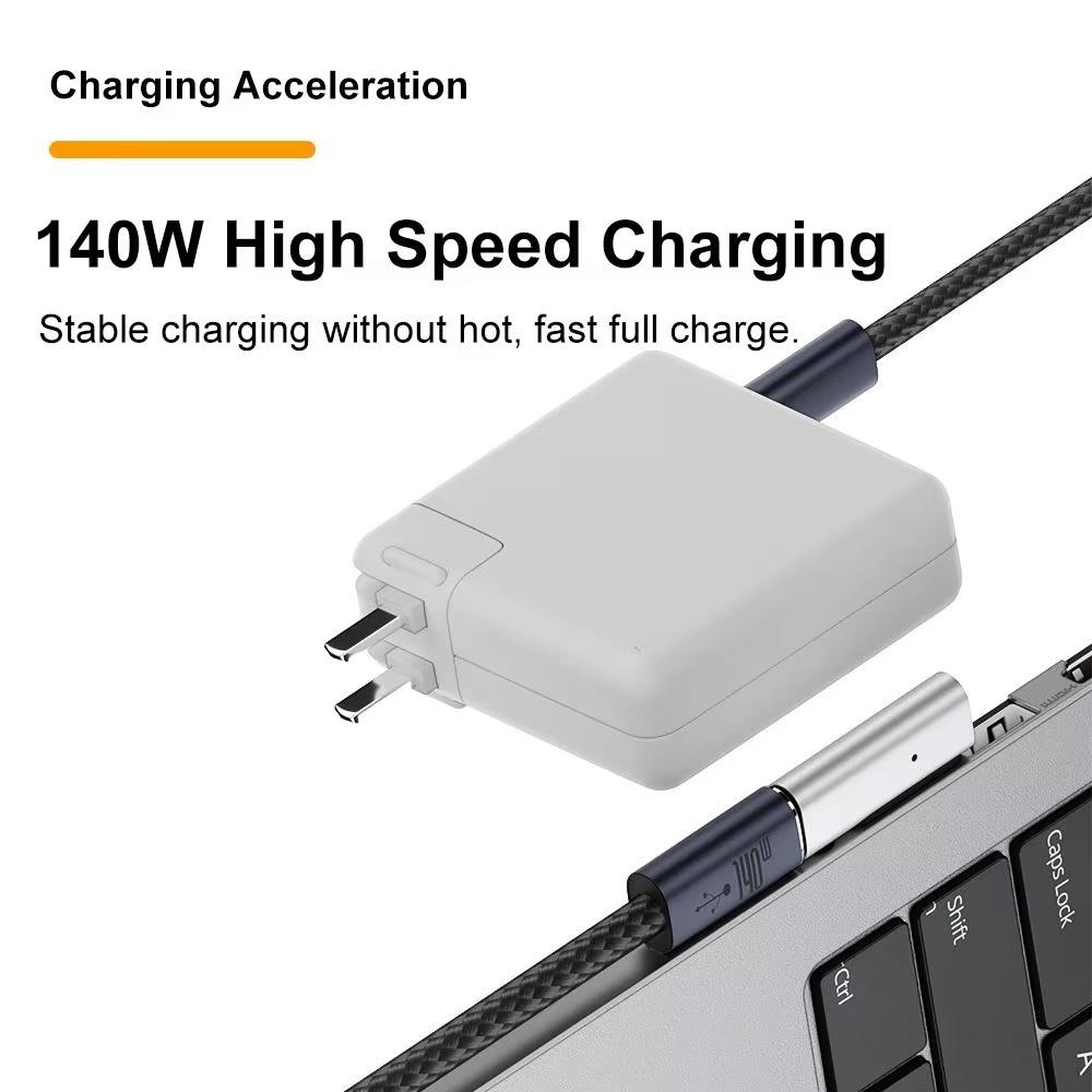 140W Type-C Female To Magsafe 3 Converter Laptop Indicator Light USB-C Magnetic Adapter Zinc Alloy Connector for MacBook Air/Pro