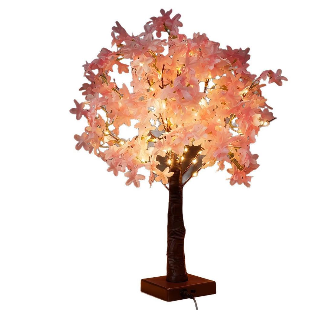 LED Cherry Blossom Tree Lamp - Christmas and Festival Decoration, Desk Lamp for Bedroom Atmosphere, Luminous Flower Ornament.