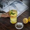 Ins Stripe glasskopp med lokk og sugerør Gjennomsiktige drikkeglass Iskaffekrus Juice Tekopp Vannkopper Drikketøy