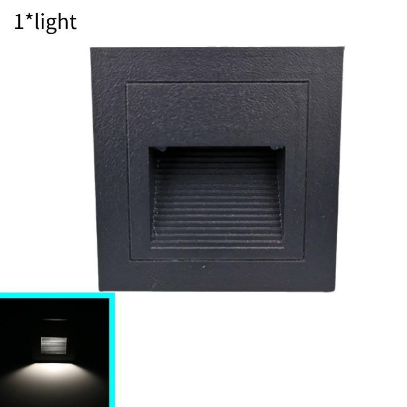 Waterproof Led Step Light Ip55 Black Aluminum 3w For Outdoor Balcony And Garden