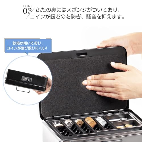 Hachibanya Portable Cash Box with Dial Lock, B5 Size, for Accounting, Office, Simple Safe, Piggy Bank, Steel, Home Use, Approx. W25 X D18 X H9cm, M250