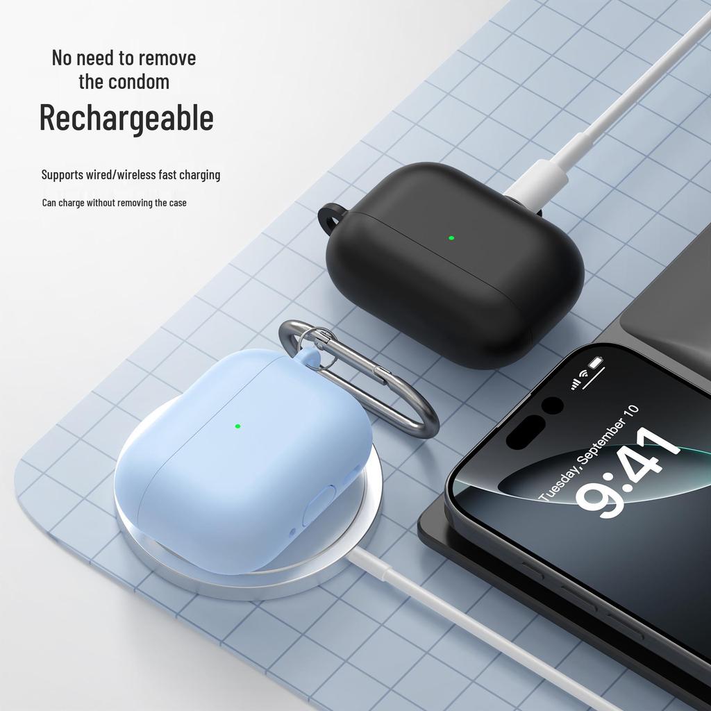 Einfarbiges Silikon-Schutzcase für Apple AirPods Pro 3 & 4 - Kostenloser Versand