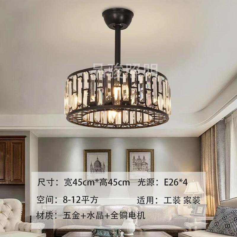 European creative ceiling fan lamp kit with remote control, replaceable E27 bulb and adjustable speed