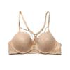 French Front Clasp Lace Bra Cross Back Bra for Women with Small Chest No Empty Cup Push Up and Anti-sagging Bra