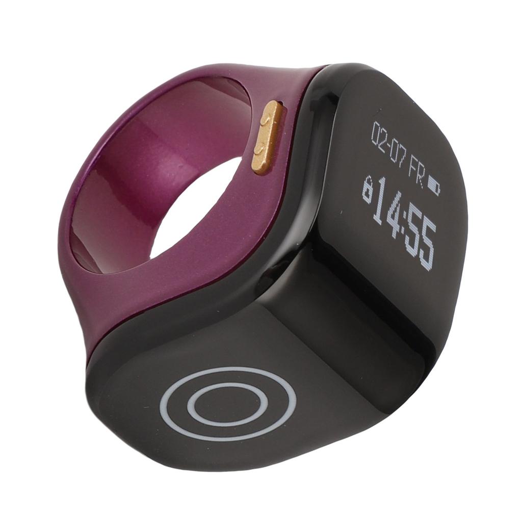Smart Ring Counter Clear LCD Display Intelligent Touch Ring for Work Exercise Life Purple