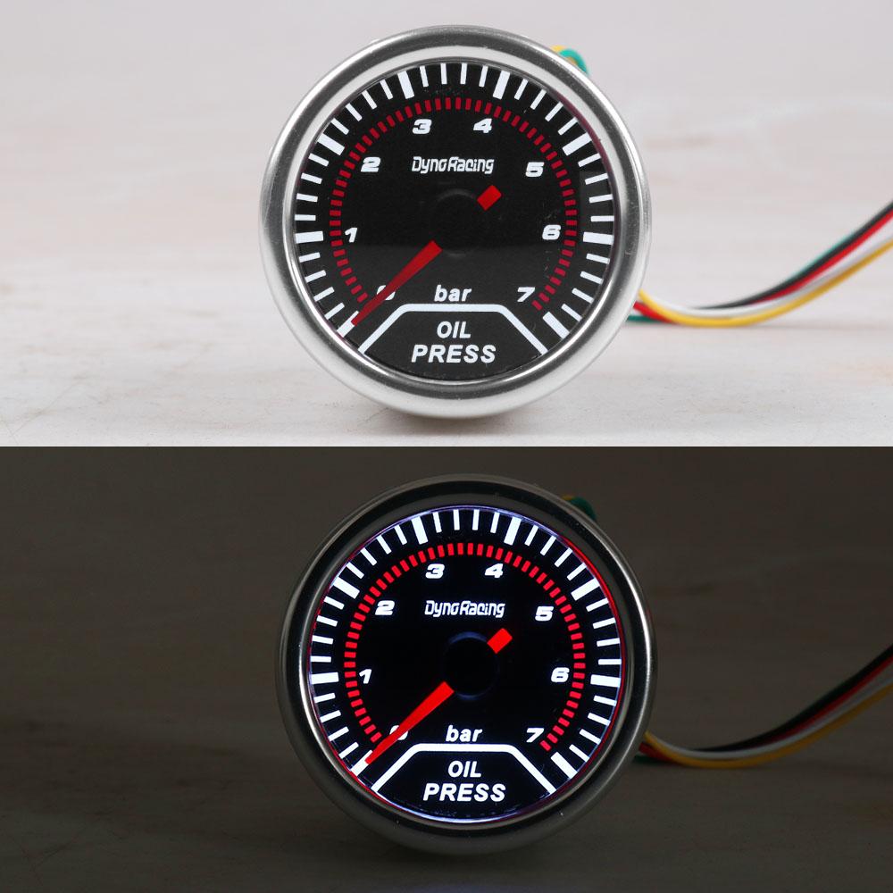 Dynoracing Car 2"52mm Oil pressure gauge 0-7bar With Sensor Smoke Lens Oil Press Gauge Car meter TT101949