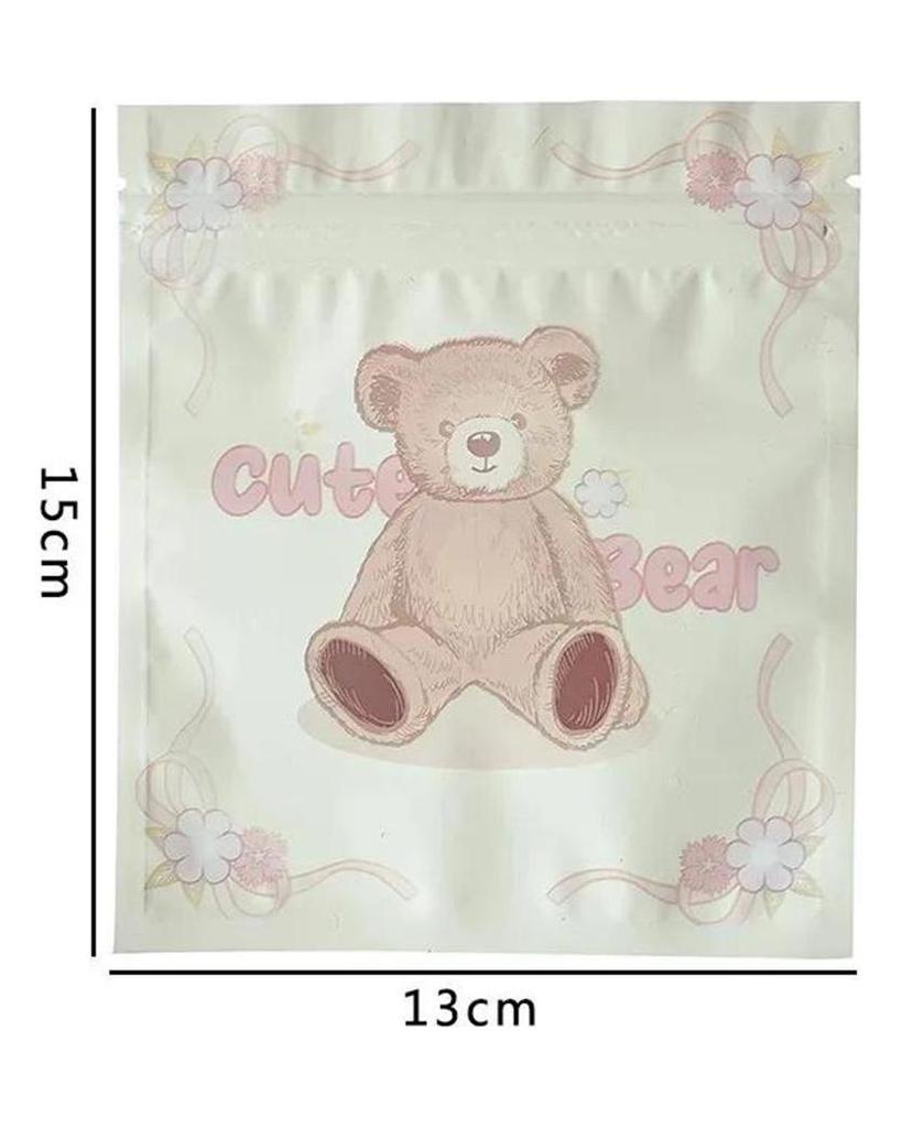 20Pcs Cute Fairy Bear Bow Matte Ziplock Bag Girl Gifts Kpop Photocard Packaging Homemade Blind Bag Material Girls Desk Organizer