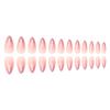 Auffällige lange ovale Press-On-Nägel, 24er-Set, rosa-weißer Farbverlauf, Acryl-Fingernägel für die Saison
