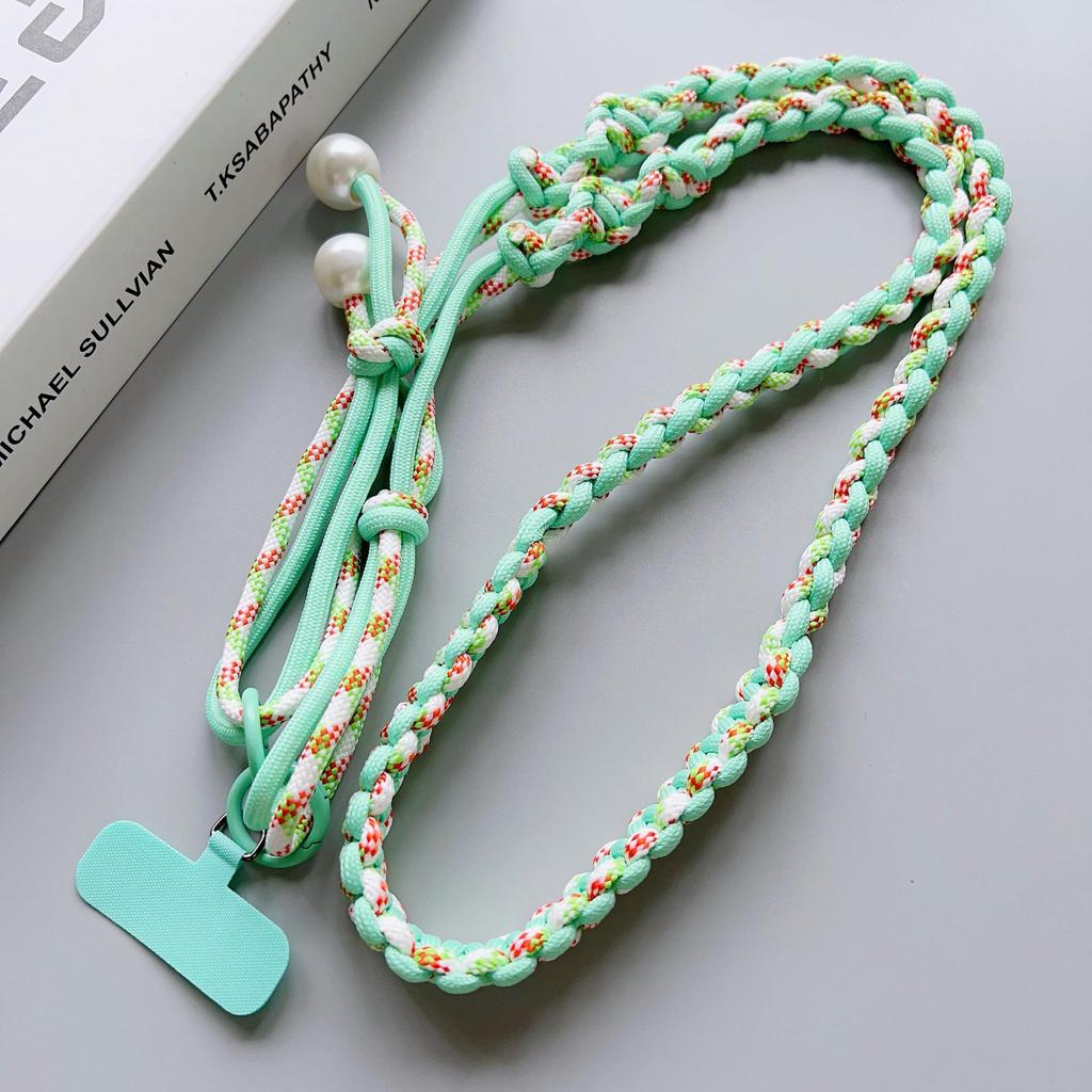 Cordelette tressée colorée réglable à quatre brins pour crossbody et porte-clés pour téléphone portable de filles