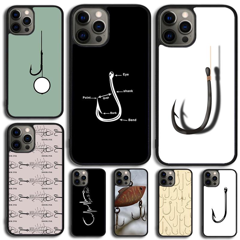 Fish Hook Fishing Phone Case Cover For iPhone 17 Air 15 Pro MAX 16 Plus 14 12 11 13 Coque