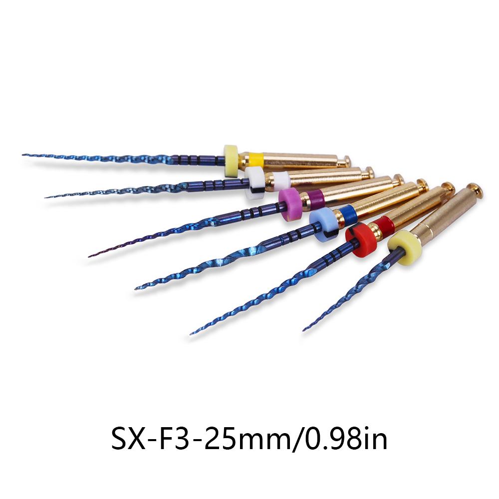 6Pcs Dental Heat Activated Root Canal Files Sx-F3 25Mm Bendable Dentist Tools For Root Canal Treatment
