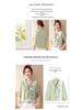 Fashionable Spring V-Neck Tie Shirt for Middle-Aged Women, Long-Sleeve Printed Top