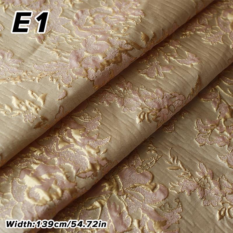 1M Luxus Goldene Seidenblume Geprägtes Jacquardgewebe Gewebter Brokatstoff Bekleidung Kleid Anzug Tasche Polsterung DIY Nähstoff