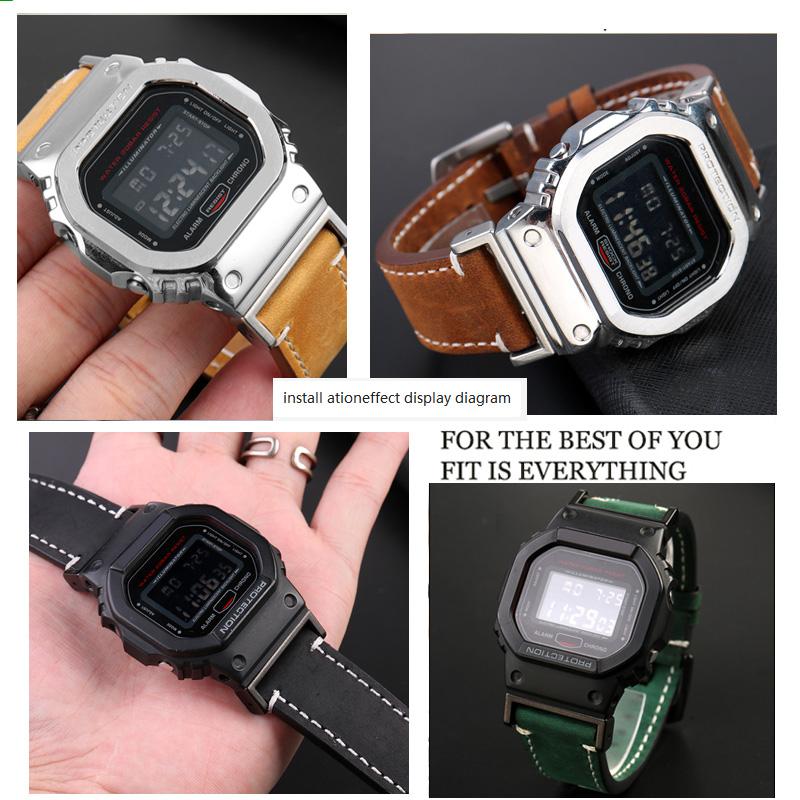 DW-5600 Vintage Rindsleder Uhrenarmband Für G-SHOCK Casio DW5600 GW-B5600 GW-M5610 GA 110 120 GA2100 Armband Uhrenarmband