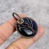 Blue Flash Labradorite Pendant, Handmade Gemstone 999 Copper Wire Wrapped Pendant Antique Jewelry, For Gift Silver Jewelry