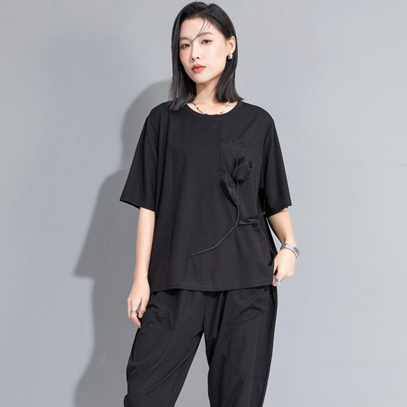 Short sleeve oversized vintage floral Casual loose summer t shirt tops Women t-shirt