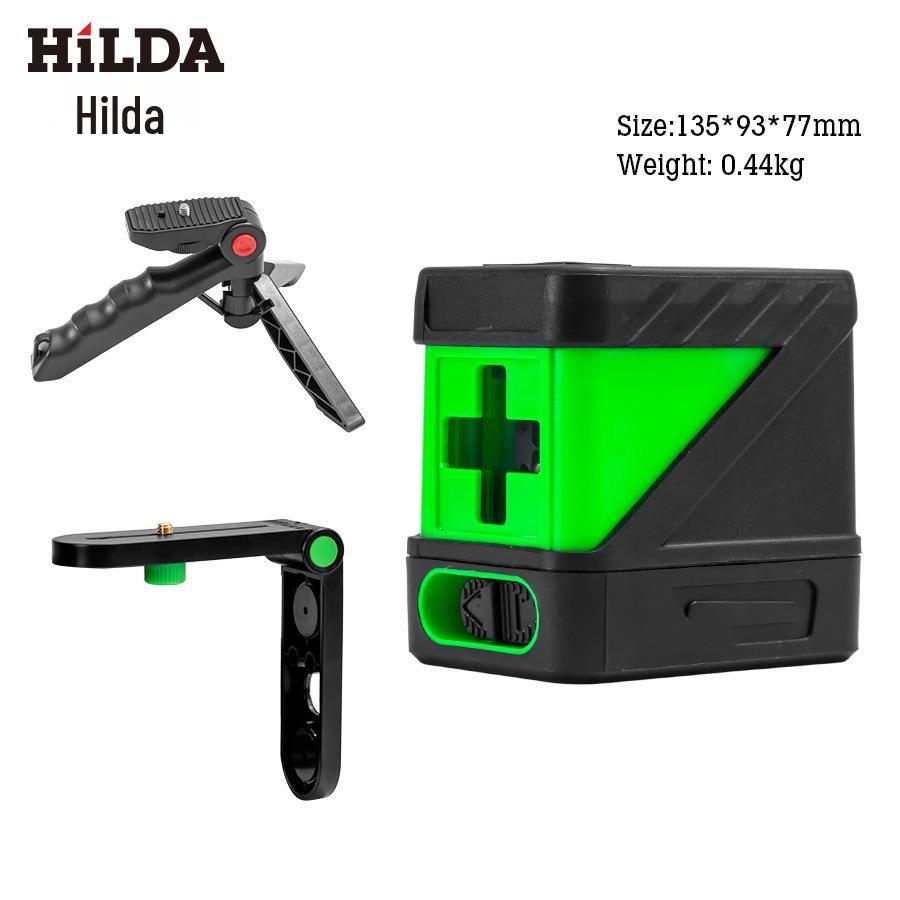 2-Line Green Light Mini Laser Level: Portable, Auto-Leveling Spirit Level Tool
