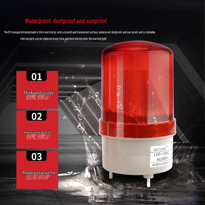 LTD-1101J Rotating Strobe Sound and Light Alarm, 220V/24V Magnetic Warning Light