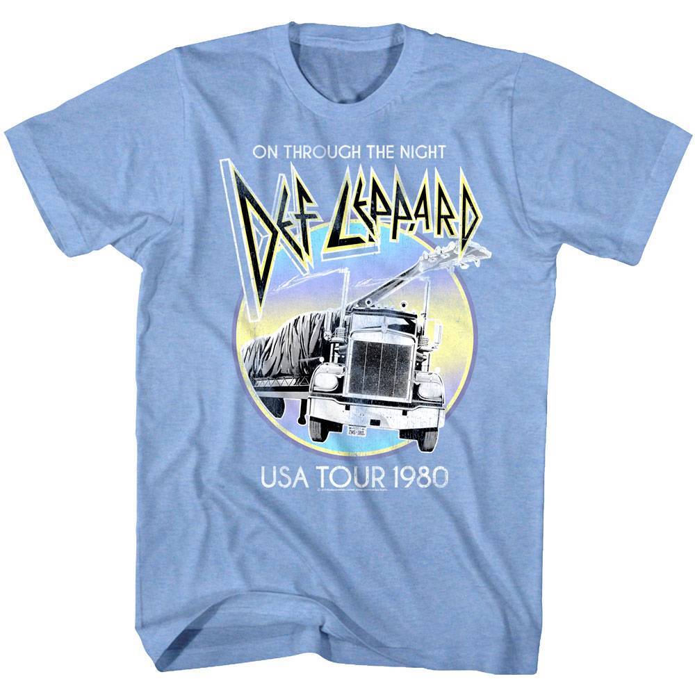 Def Leppard On Through the Night USA Tour 1980 Men T Shirt XL