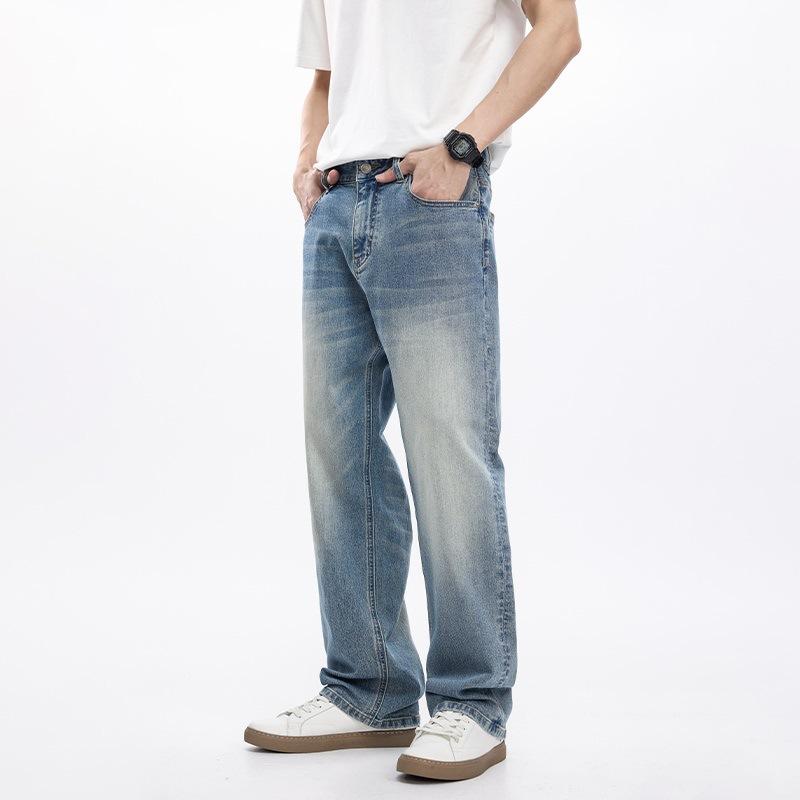 

Весенне-летние новые мужские свободные прямые американские ретро уличные стрейч джинсы 40
