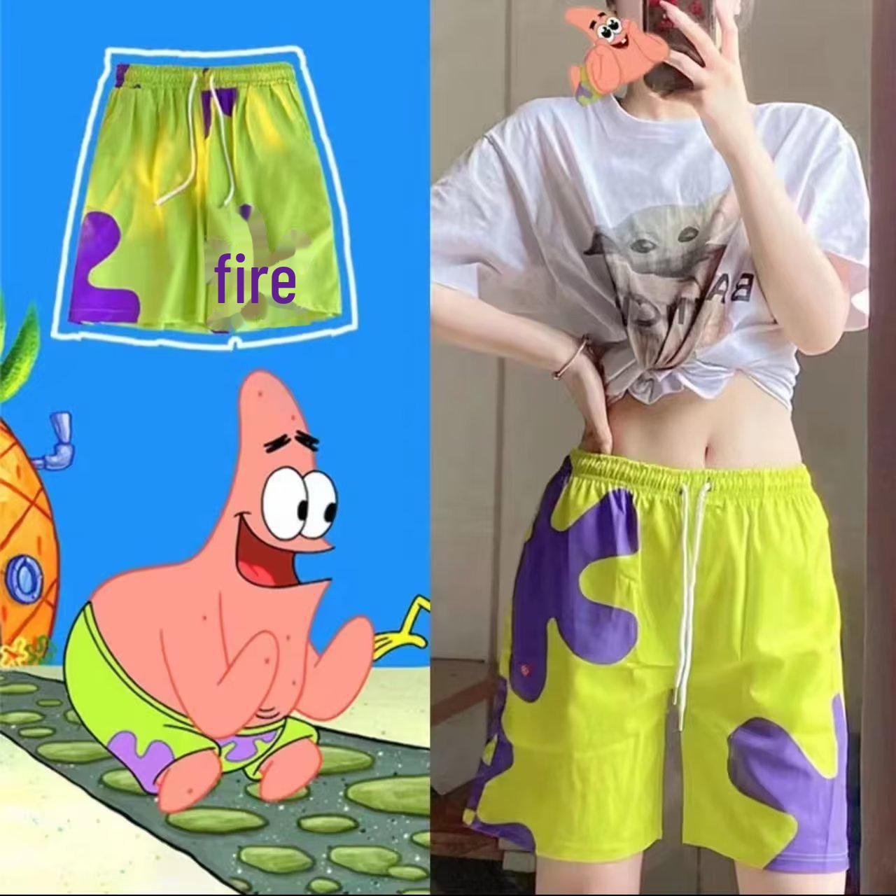 

Мужские пляжные шорты Patrick Star: Легкий ледяной шелк, свободный крой, цветочный узор, идеально подходит для летних пижам или занятий спортом - длина до колена L