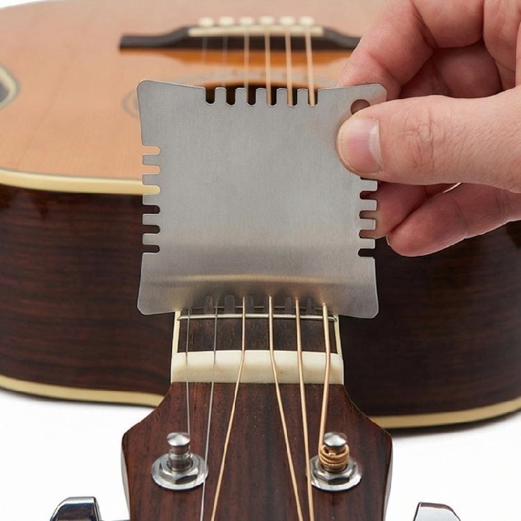 4Pcs Guitar Notched Gauge Ergonomic Guitar Setup Tools Metal Fretboard Measuring Tool for Bass Acoustic Guitar