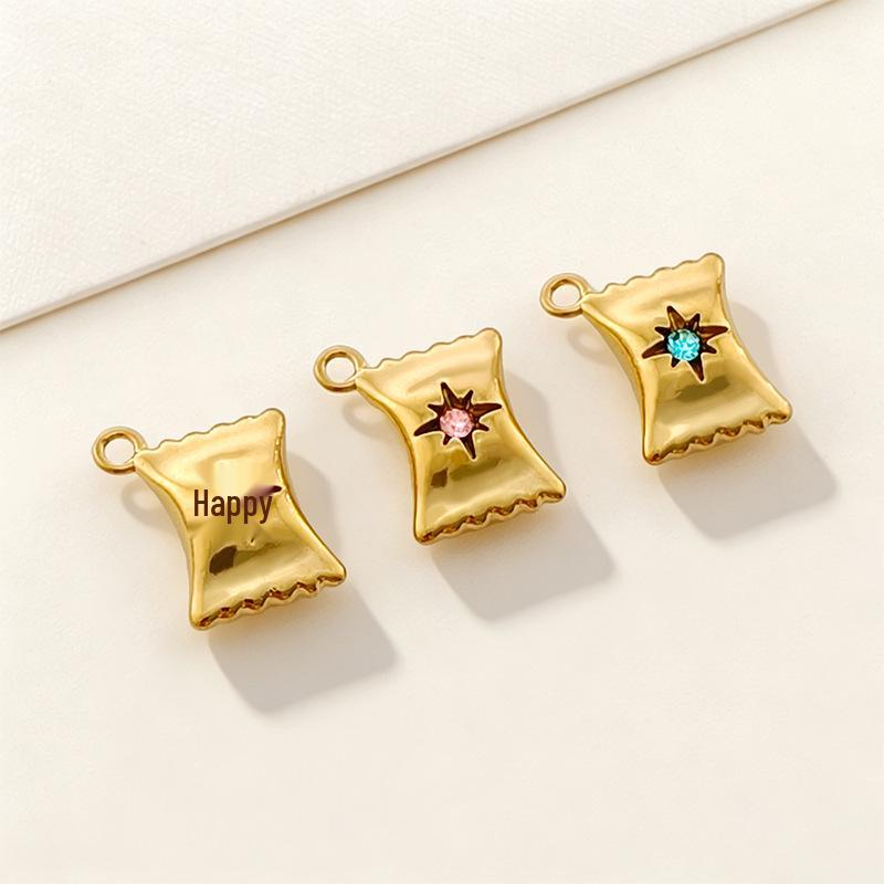 Gold Retention Micro-inlaid Diamond Charm Pendants: Star, Moon, Heart & Water Drop Designs