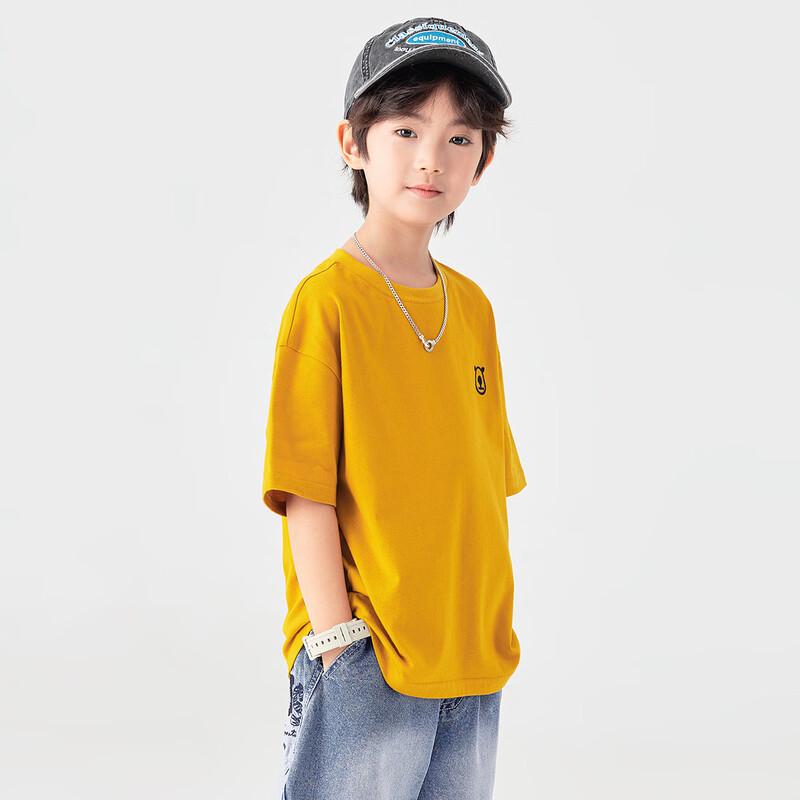 Daduoja Boys' Embroidered Pure Cotton Cool-Feel Short Sleeve T-Shirt