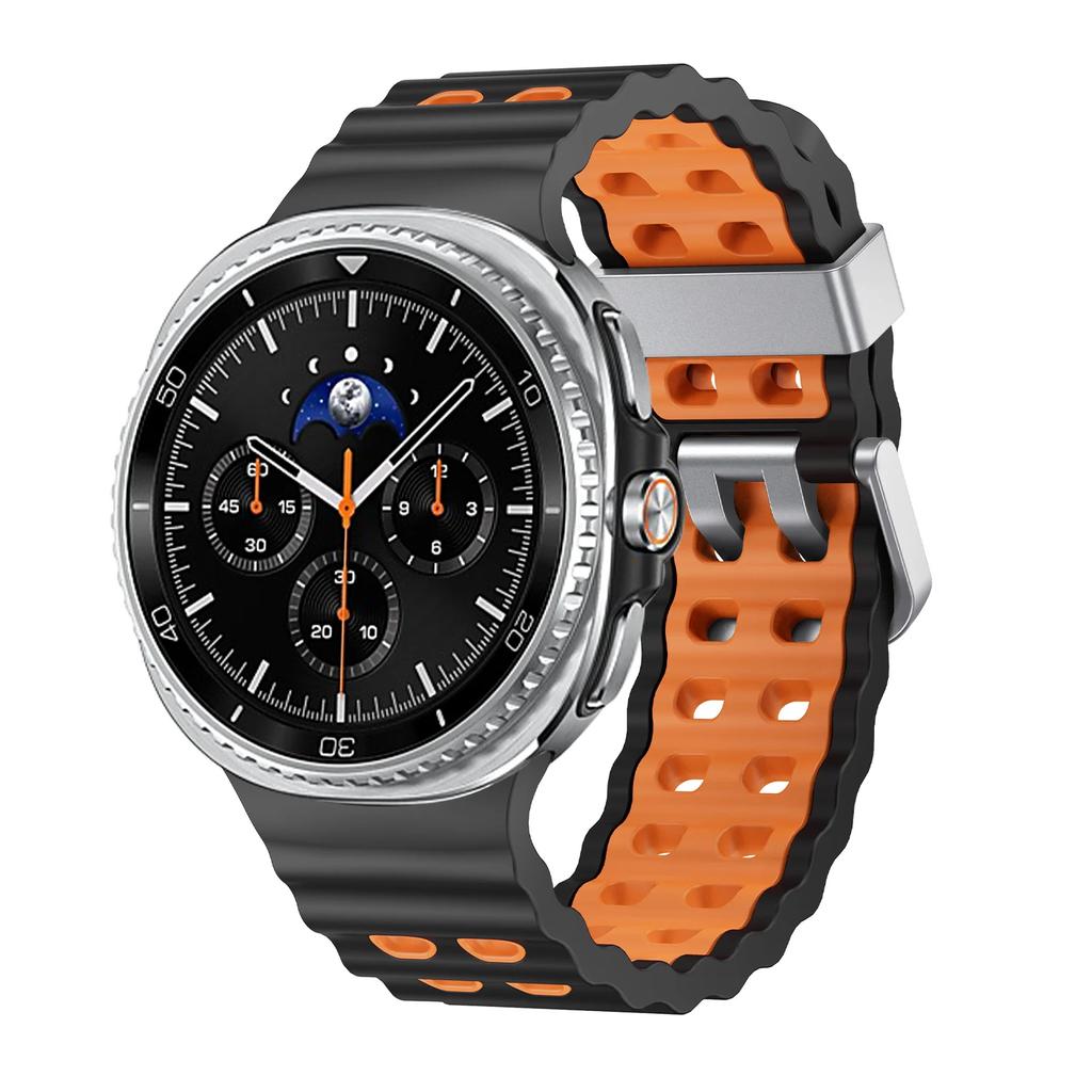 Silicone Strap for Samsung Galaxy Watch 8/8 Classic Sport Breathable Wristband For Galaxy Watch 8 40/44mm Two-Tone Silicone Band