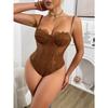 Body Sexy in Pizzo da Donna Scollo a V Design Cut-Out Leggero Traspirante Senza Imbottitura Perfetto per Pigiami o Abbigliamento Casual