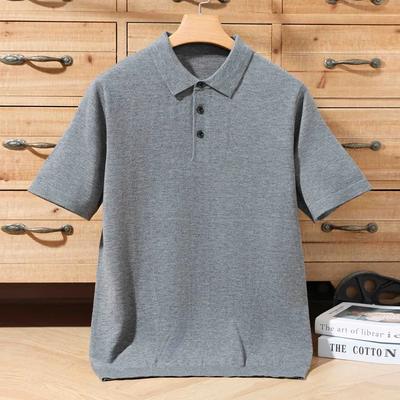 Effen Kleur Eenvoudig Heren POLO Shirt Top Zomer Dun Ademend Zakelijk Casual T-shirt