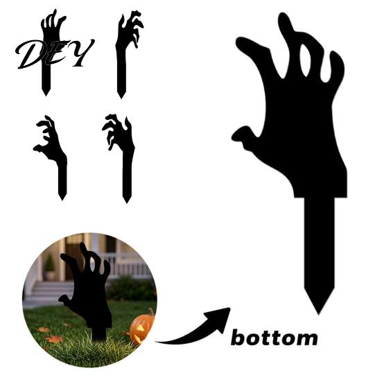 Outdoor Horror Theme Decor Skeleton Hand Garden Stake, Halloween Spooky Yard Sign, Creepy Stakes Acrylic Black Scary Decoration for Lawn Front
