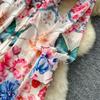 Palace Floral Maxi Dress Women Summer Holiday Chiffon Long Dresses Shirt 2026 Spring Long Sleeve Single Breasted Party Dress