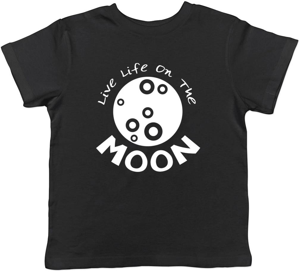 Live Life on the Moon Boys Girls Kids Childrens T-Shirt 130