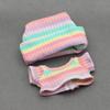Labubu Doll Baby Clothes Rag Doll Threaded Knitted Flanged Hat + Knitted T-shirt Set Gift