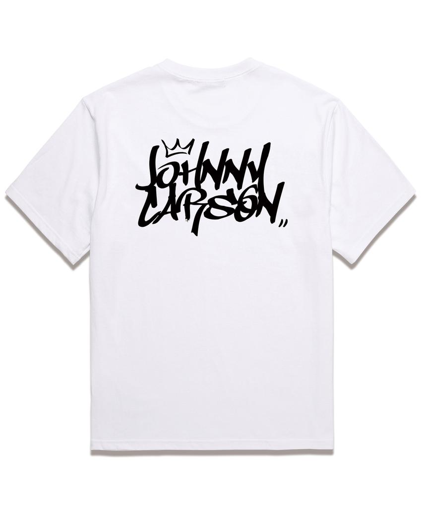 JOHNNY CARSON Classic Graffiti Logo Short Sleeve T-Shirt (Jcss102) White/Black (Type B)