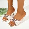 Fashion Ladies Shoes 2025 Summer New Modern Women's Open Toe Slippers Outdoor Fashion Bow Tie Thin Heels Sandals Leisure Dress Slippers