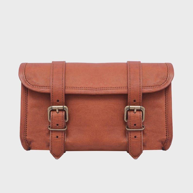 

Handmade Heritage Brown Leather Tool Kit 9 x 5 x 4 in