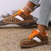 Leopard Print Platform Sneakers Women  Spring Faux Suede Casual Flat Shoes Woman Non Slip Thick Sole Sport Shoes