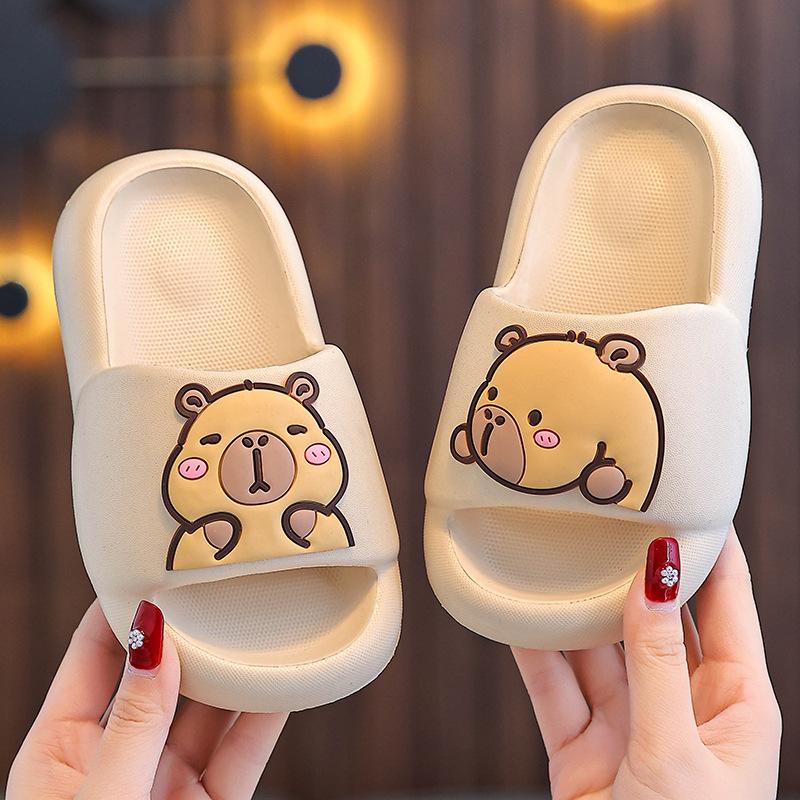 Kapibara Children's Summer Sandals Boys' Soft Cushion Parent-Child Non-Slip Bathroom Shower Big Kids Home Slippers