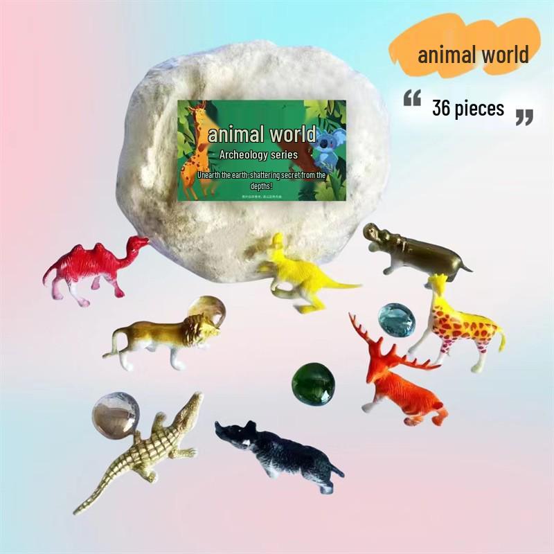 Dinosaur Fossil Excavation Toy – Children's Educational DIY Dig Kit with Surprise Gem Figurine
