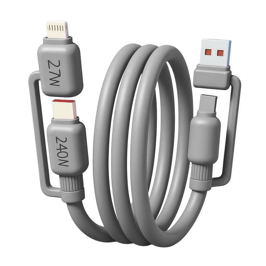4-in-1 240W/27W PD Fast Charging Cable for Huawei, Apple, Samsung, Honor