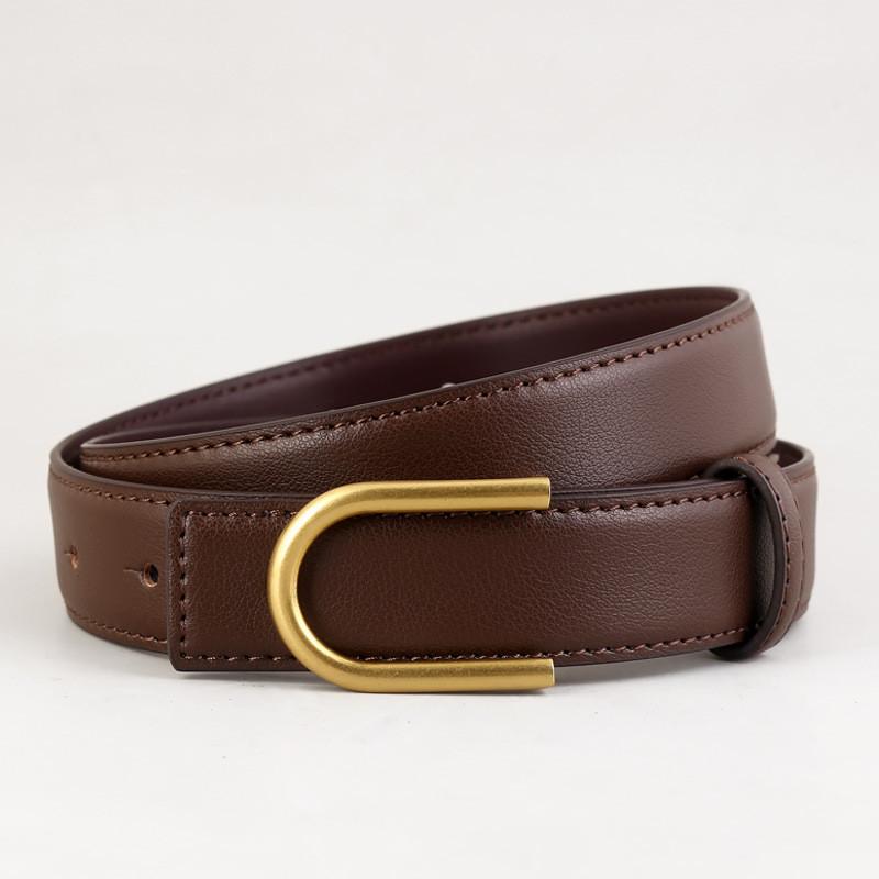 

Twotone Leather Belt With Pin Closure For Business And Casual Outfits кавовий