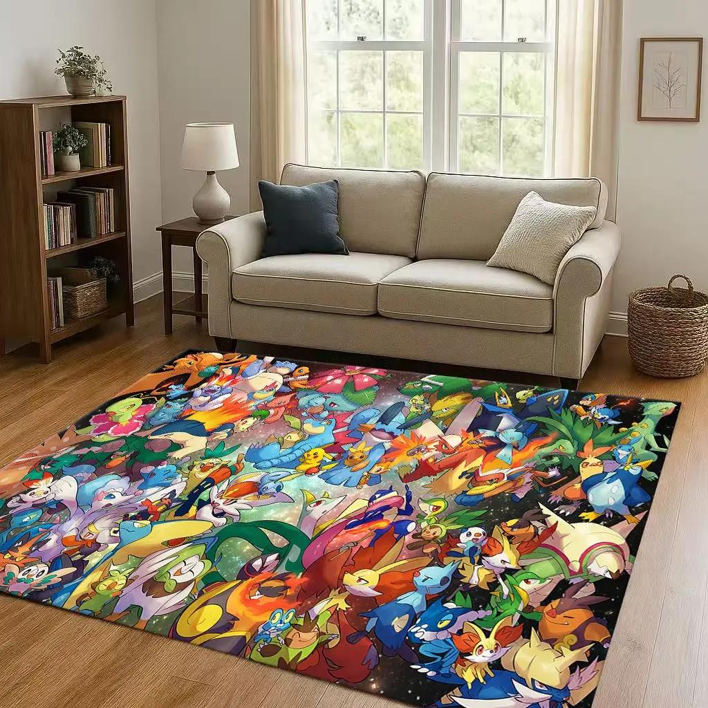 2026 Pokemon Pikachu Cartoon Christmas Living Room Non-Slip Area Rug Carpet For Bedroom Playroom Sofa,Home Decor Doormat