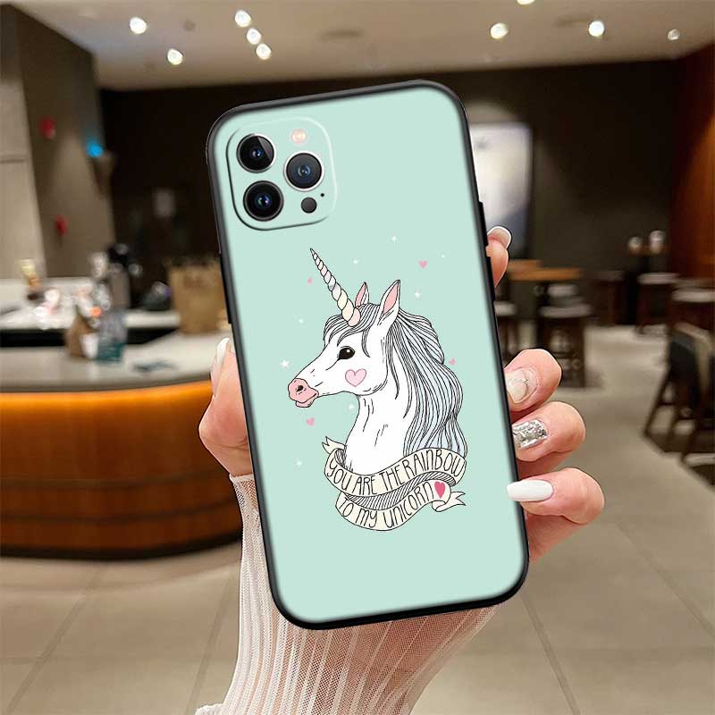 RE17 Cartoon Unicorn Phone Case for Samsung Galaxy S20 S21 S22 Ultra FE + Plus A21S A22 A24 A25 A26 A30 A30S A31